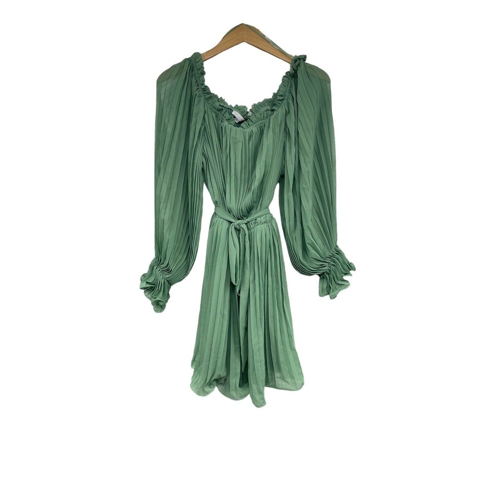 Baltic Born Womens Extra Large Green Mini Dress Strapless Ruffle Formal Event